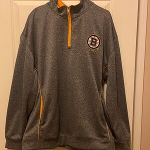NHL Gray and Yellow Quarter-Zip Pullover